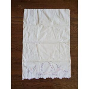 Vintage Purple Pink Floral Embroidered Small Child Pillowcase READ INFO